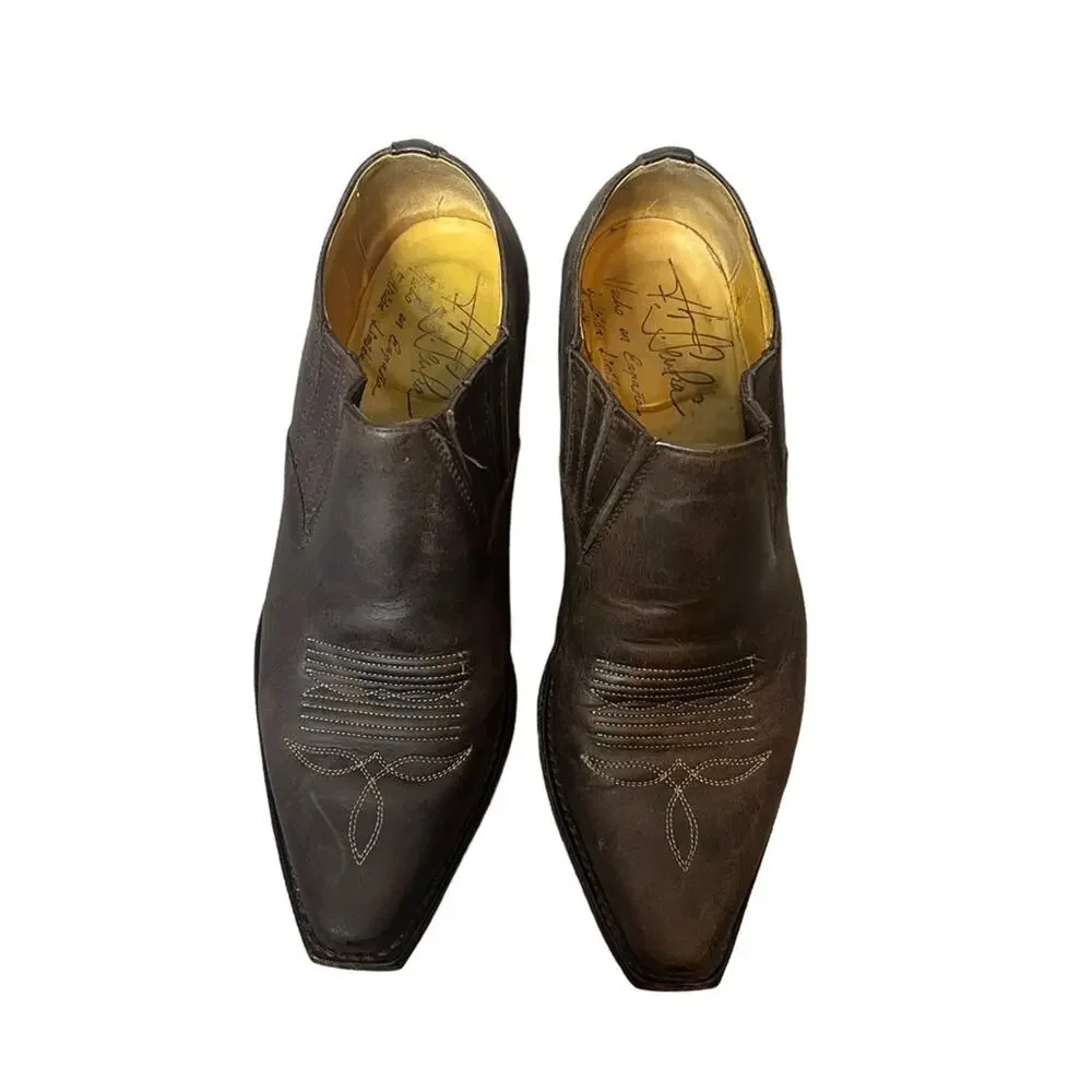 HF‎ Senka Spain limited brown leather shootie western shoes sz 8.5